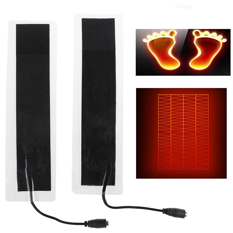 

2X USB 12V Plastic Warm Heating Heater Winter Warm Plate Waist Shoes Pad Heat Mat 20*4cm
