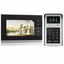 DIYSECUR 7 inch Touch Button Video Door Phone Intercom Doorbell IR Night Vision HD 300000 Pixels Camera