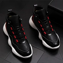 Британская модная мужская удобная обувь из коровьей кожи; молодежные кроссовки; мотоциклетные ботильоны на платформе; сезон весна-осень; sapatos hombre