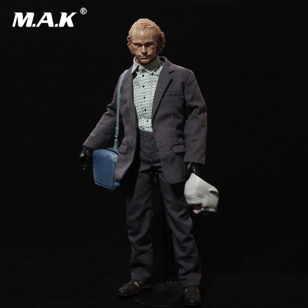 

1:6 Man Figure Clothes Accessory Set J Bank Robber Clown Joker Cloth Suits & Mask & Handbag & Shoes for 12'' Male Action Figure