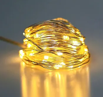 

5M 50LED Remote Control battery powered Fairy led String light silver wire vine lamp Christmas Wedding Garland party floral Deco