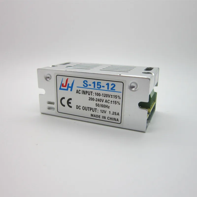 

1PC 15W 12V 1.25A Small Volume Single Output Switching Power Supply,AC 110-240V LED Strip Light Display Power Supply Mini Power
