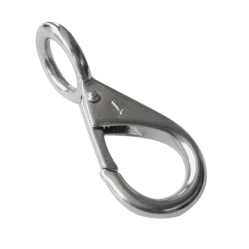 Rafting 316 Stainless Steel Rigid Fixed Eye Boat Spring Snap Hook Carabiner for Marine Fishing Canoe Kayak Boat Dinghy Accessory