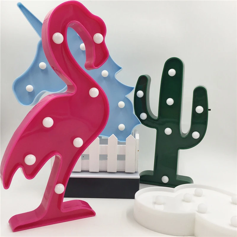 

Leedome Novelty LED Night Light Flamingo Unicorn Cactus Warm White Table Lamp Star Cloud Cartoon Lamp LED Children's Nightlight