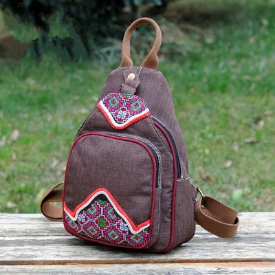 

Fashion National Embroidery Women Travel Backpack!All-match Handmade Lady Embroideried backrack Hot Versatile Multi-use backruck