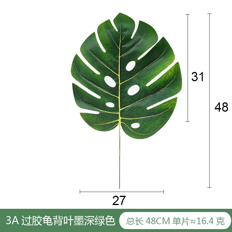 20 шт Искусственные искусственные тропические Пальмовые Листья, зеленые листья монстеры для рождества, дома, сада, свадебной вечеринки - Цвет: 3A Dark Green