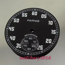 38,9 мм Парнис черный циферблат белый Номера подходит 6498 рука обмотки двигаться Для мужчин t Для мужчин на циферблате
