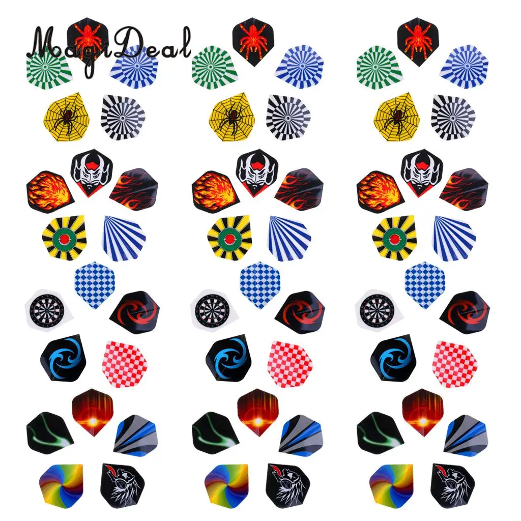 3 Sets 60 Pieces Standard Dart Flights for Steel Tip Darts and Soft Tip Darts Entertainment DIY Dart Mixed Color 