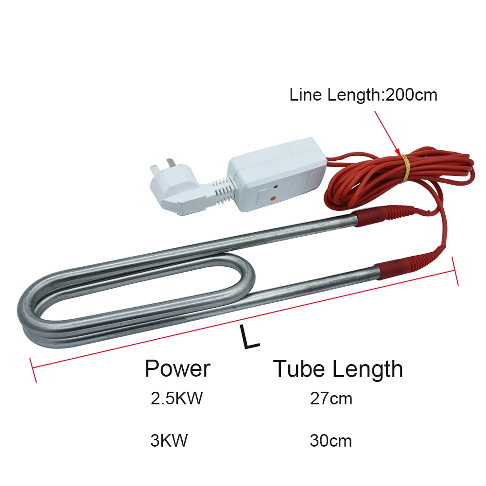 Двойной-U нагреватель для бассейна нагревательный элемент 2,5 кВт/3 кВт с герметичной вилка из нержавеющей стали высокомощный погружной нагреватель
