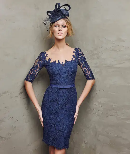 Blue Lace Cocktail Dress