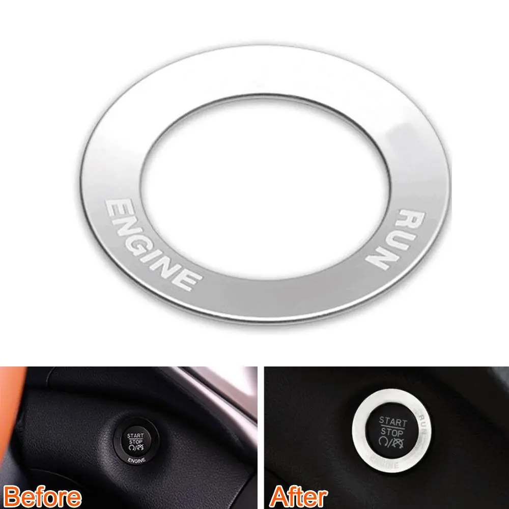 

BBQ@FUKA Fit For 14-2016 Jeep Cherokee Ignition Switch Ring Frame Cover Trim Decor Circle Car-styling Sticker Silver/Red/Blue