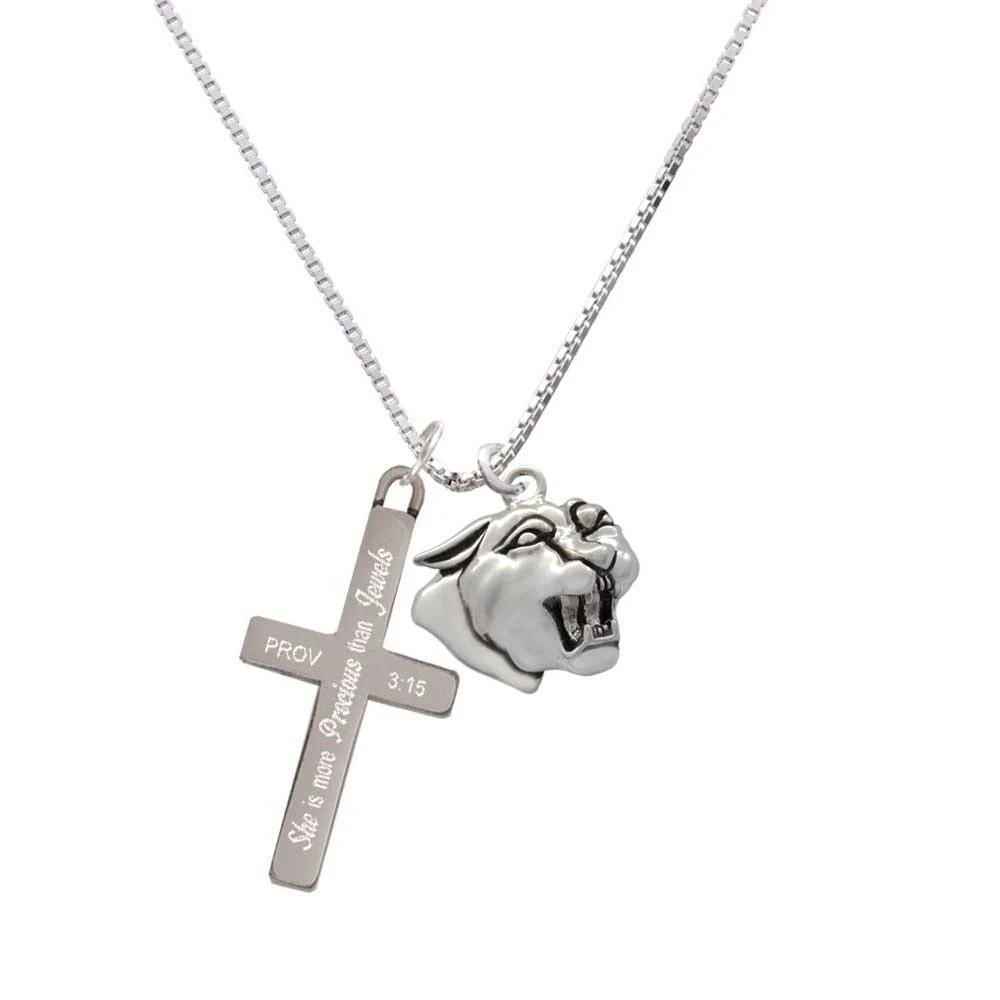 Large Panther - Mascot - She is More Precious - Cross Necklace