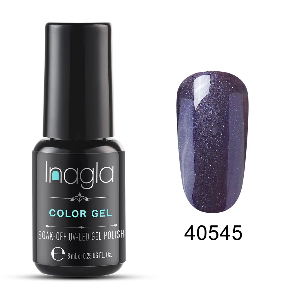 Inagla гель-Лаки 8 мл для ногтей чистый цвет УФ-лак нужен Базовый Топ Гель-лак для ногтей для маникюра ногтей - Цвет: 40545
