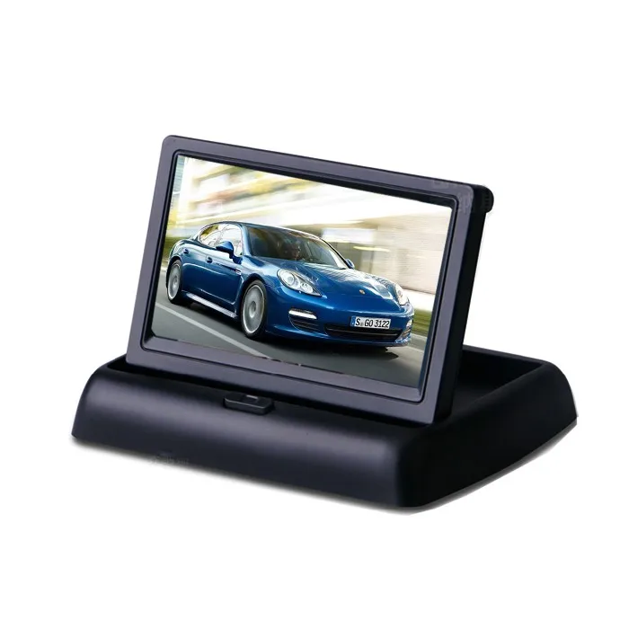 

GS-704 Vehicle Security System 4.3inch Foldable TFT LCD Color Car Monitor For Rear View Camera Parking Digital TFT Monitor