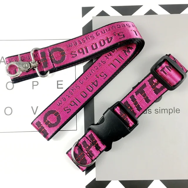 Pet Traction Rope Tide Brand Nylon Traction Belt Dog Chain Teddy Dog Collar Plus Traction Rope Collar Dog Harness Supplies