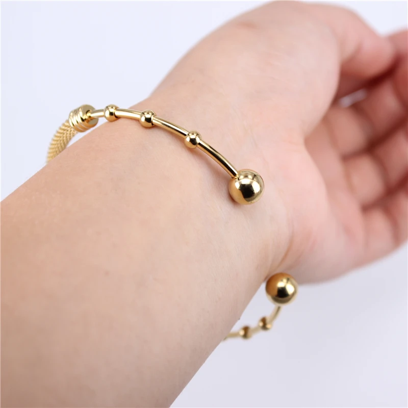 Wholesale Cuff Bangle& Bracelet Stainless Steel Bangle for Men Women Vintage Jewelry Gold Color Factory Price LH748