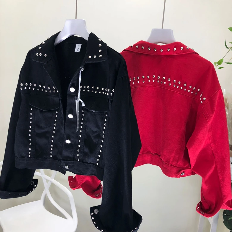 Nouveau Longues Spectacle Veste Jean Moralité À Paragraphe Rivets Femmes Clouer See Sa La Cultiver Lourd Manches see Mode Chart Fine Chart Bref aqxr4a7