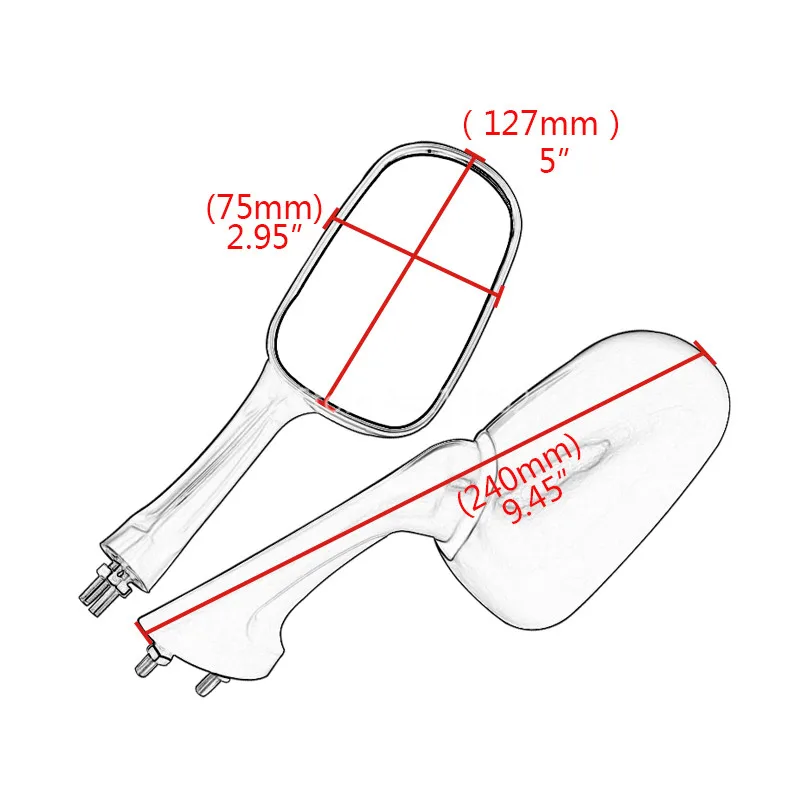 2 шт. черные мотоциклетные Зеркало заднего вида для Honda CBR250 19/22 CBR400 23/29 NSR250