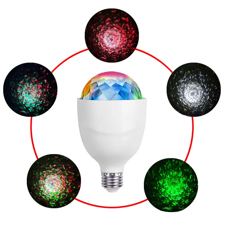 Красочный светодиодный магический шар, сценический эффект света, узор воды, пламя, диско, лазерный свет E27, сценическая лампа с пультом