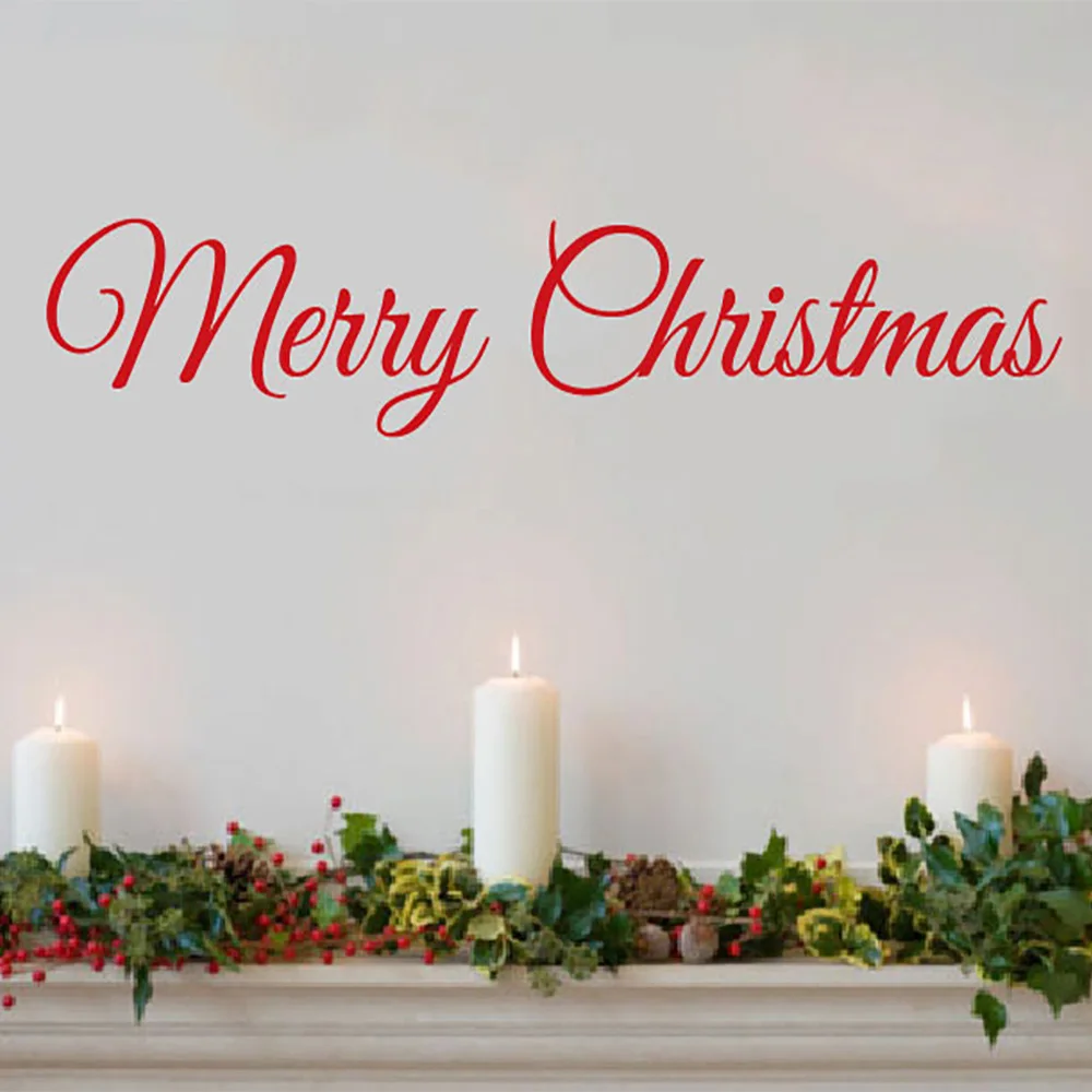 Merry Christmas Decal door Decor Wall decal Word Merry Christmas