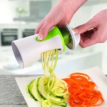 Portátil espiralizador de verduras de mano Spiralizer pelador de acero inoxidable espiral rebanador para patatas calabacín Spaghetti