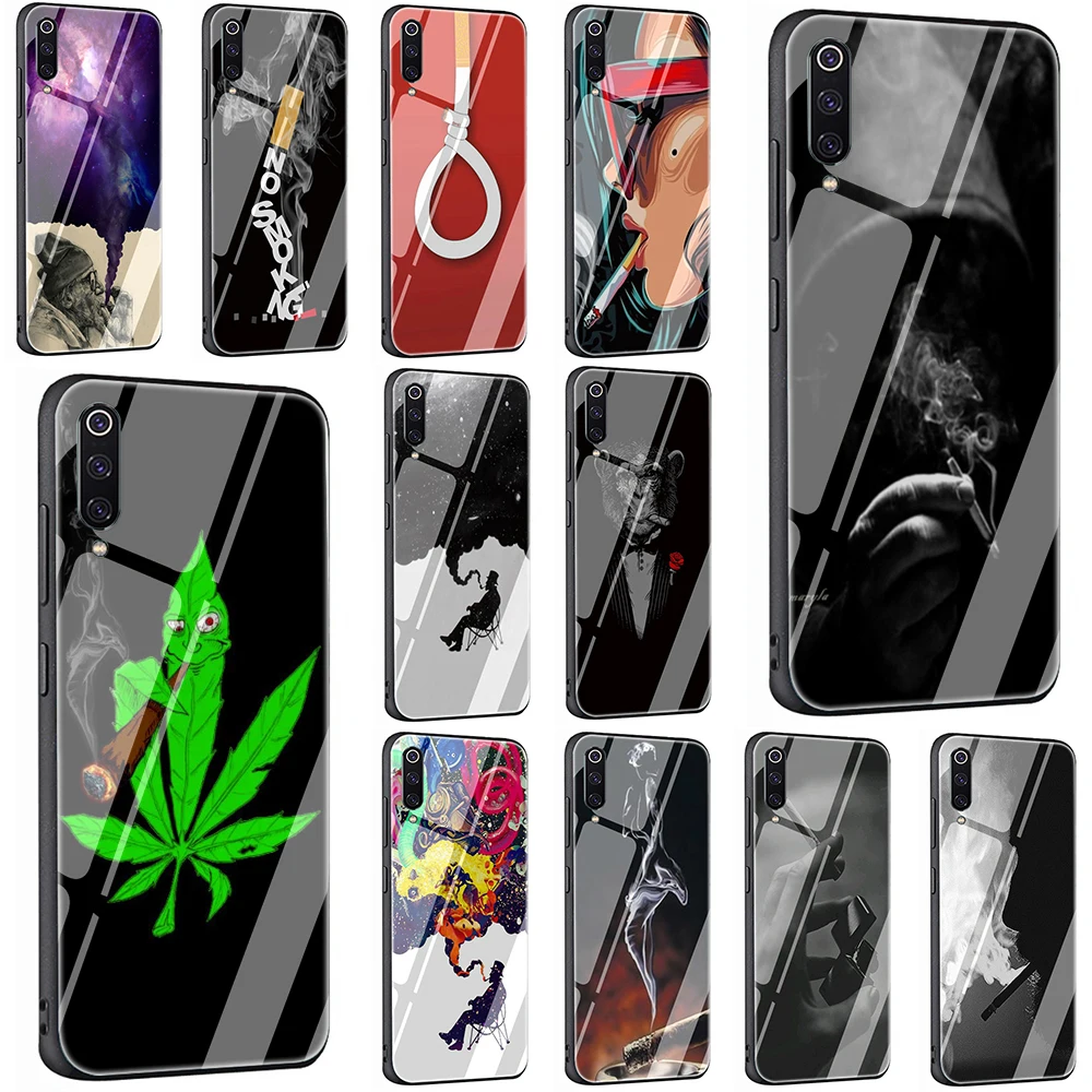 

Weed Smoking Tempered Glass TPU Cover for Xiaomi 8 Lite A1 A2 9 Redmi Note 5 6 7 Pro 6A 4X POCOPHONE F1