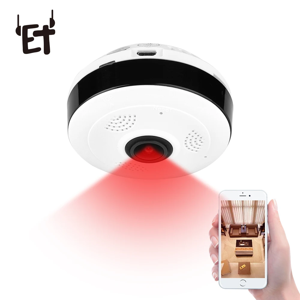 ET 960P Wifi Panoramic Camera 360 Degree Camera Home Security Video Surveillance Night Vision Fisheye Surveillance Mini Camera