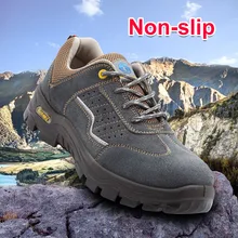 Нескользящие защитные ботинки со стальным носком для мужчин и женщин дышащая уличная Рабочая защитная обувь износостойкая кружевная защитная обувь