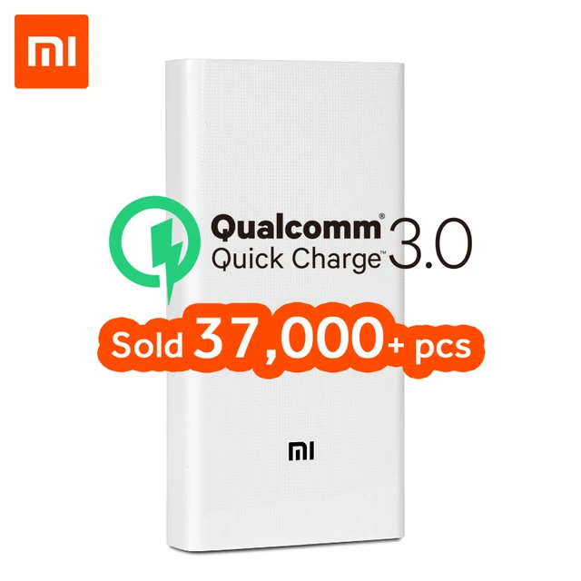 Xiaomi Power Bank 20000 мАч 2C Поставки из России QC3.0 внешний аккумулятор с двойным USB выходом