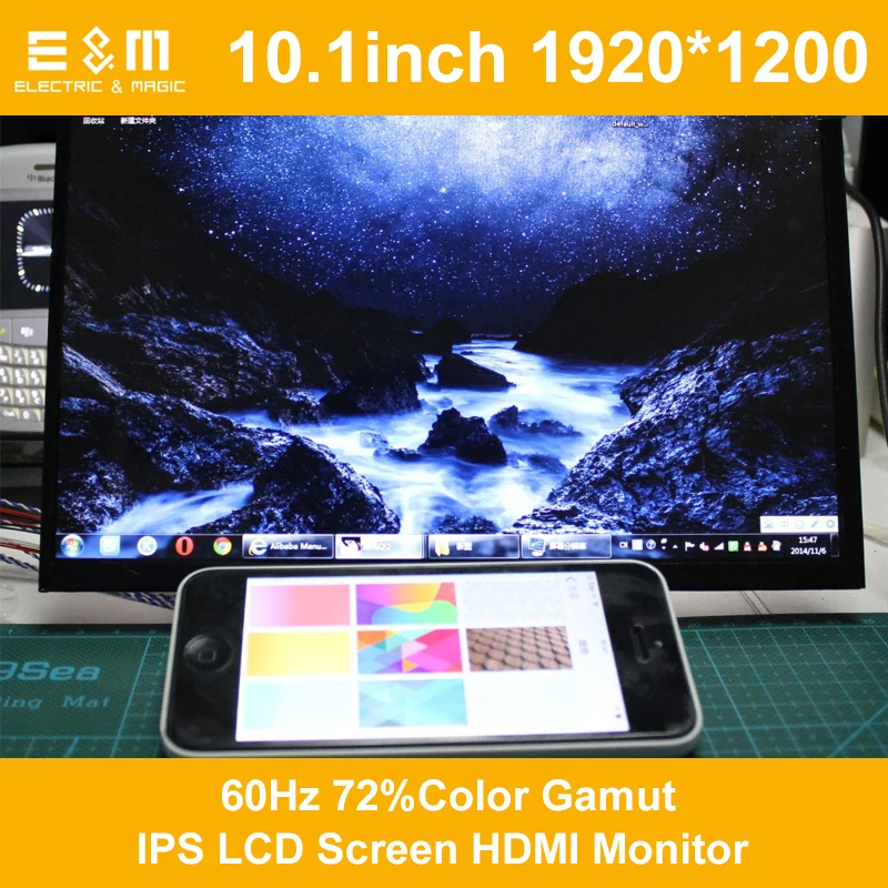 

10.1 inch FHD 1920*1200 IPS LCD Screen HDMI Monitor Display Module For Xbox PS4 Raspberry Pi 3 Banana 1080P High Resolution