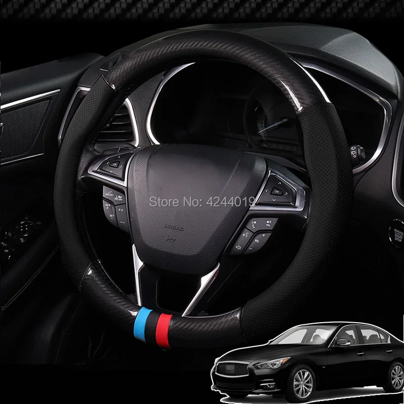 For Honda Odyssey Diameter 38CM Steering Wheel Cover Anti Slip Carbon