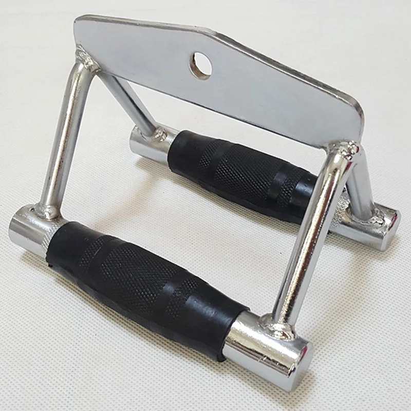 

Double D Handle with Rubber Handgrips Double D Row Handle Cable Attachment Tricep V Shaped Press Down Bar Hand Grip