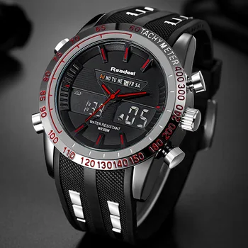 

2017 Top Brand Luxury Men Watch Military 3ATM Dual Time LED Digital Analog Men Sports Watches Japan Quartz Man Digital Men Watch