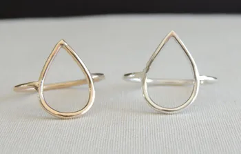 

Fashion water droplets contour ring Hollowed-out water drop ring contracted Popular ring 10PCS/lot
