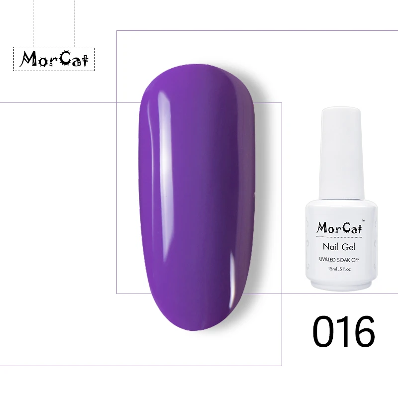 Гель-лак MorCat для ногтей розовый цвет УФ-лак Гель-лак УФ-гель для ногтей Гель-лак Vernis Полупостоянный дизайн ногтей - Цвет: 016