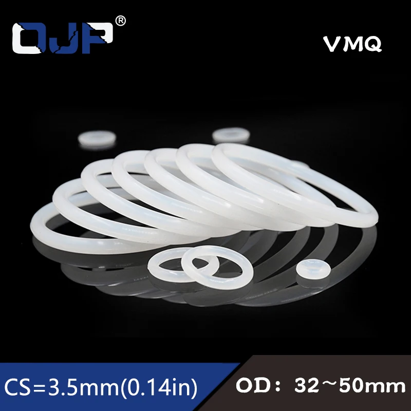 

5PCS/lot Silicon Ring Silicone/VMQ O ring 3.5mm Thickness OD32/33/34/35/39/40/44/45/50mm Rubber O ring Seal Gasket Washer Ring