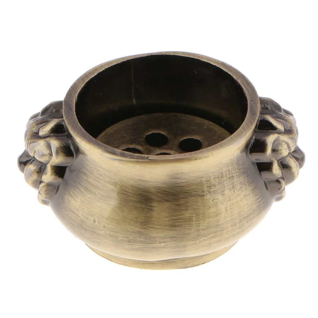 2pcs Chinese Style Copper Alloy Mini Incense Burner Stick Holder Incense Base Plug for Home Office Teahouse Meditation Decor