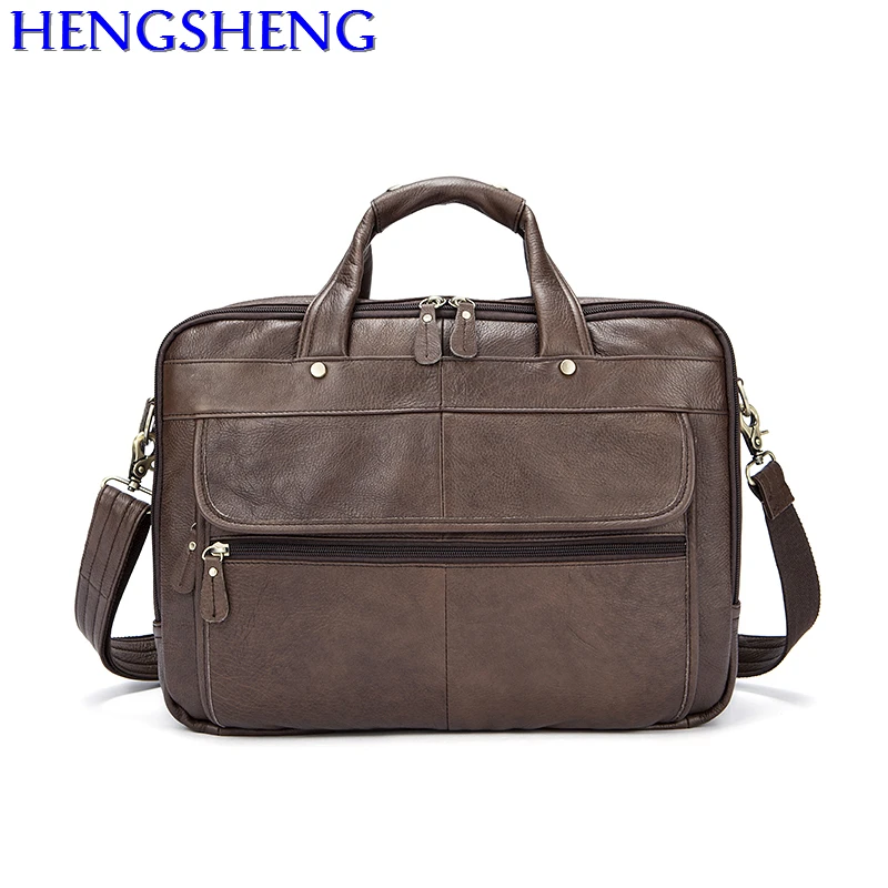 

Free Shipping Dress Men genuine leather briefcase with quality cow leather men handbags and genuine leather shoulder bags
