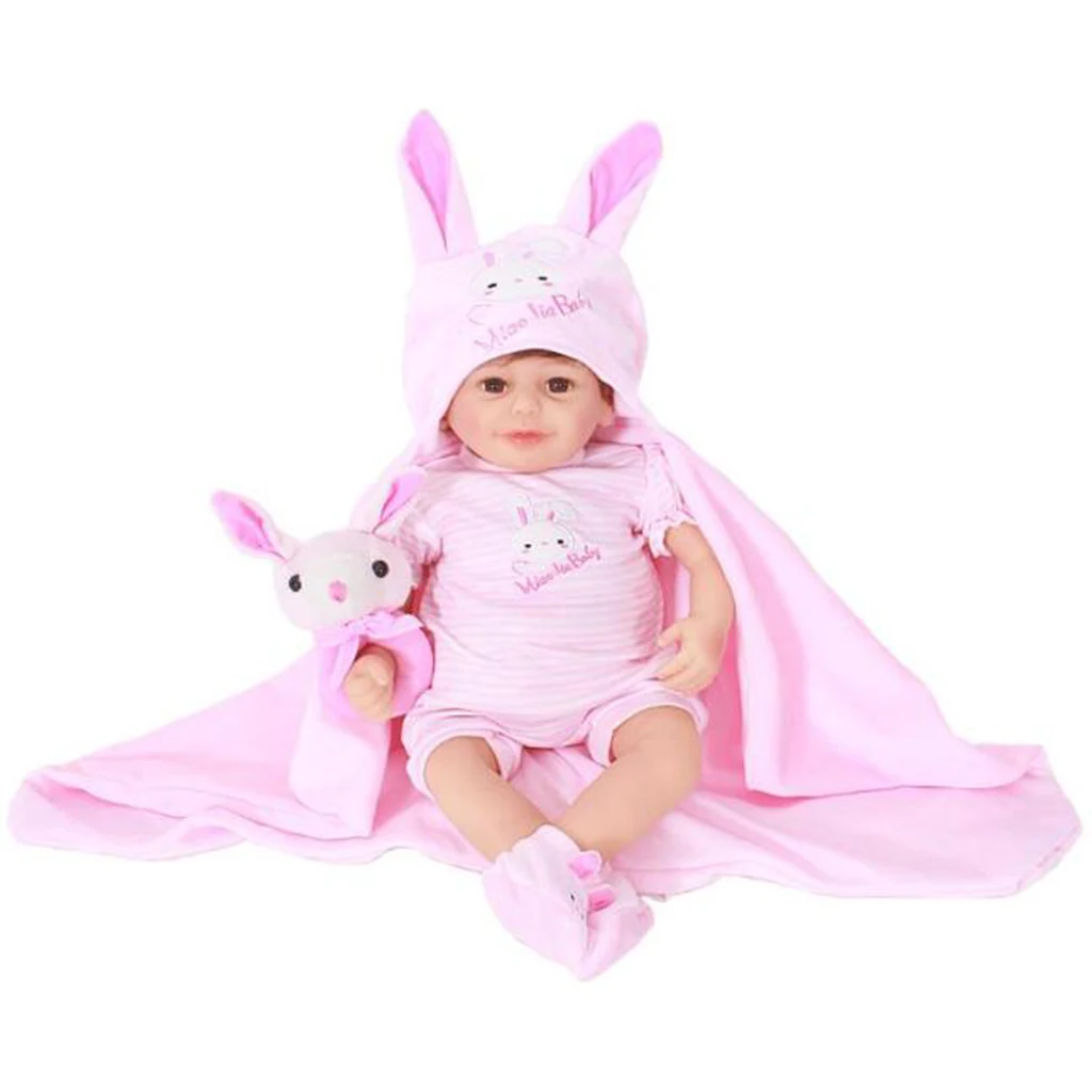 50cm 20inch Lovely Reborn Baby Soft Vinyl Doll Lifelike Newborn Doll in Clothes Birthday Christmas Gifts