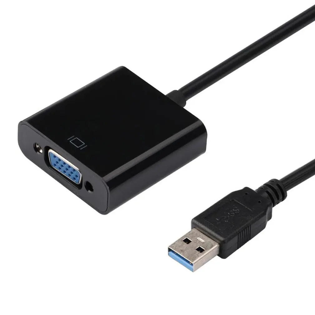 1 шт. USB 3,0 к VGA Графический конвертер карты дисплей кабель адаптер 1080P черный