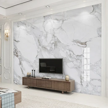 

Custom 3D Wall Mural Wallpaper High Definition Sir White Marble Wall Cloth Living Room Sofa TV Background Wall Home Decor Fresco