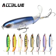 ALLBLUE New Whopper Popper Topwater Fishing Lure 38g 13cm Artificial Bait Hard Fishing Plopper Soft Rotating Tail Fishing Tackle