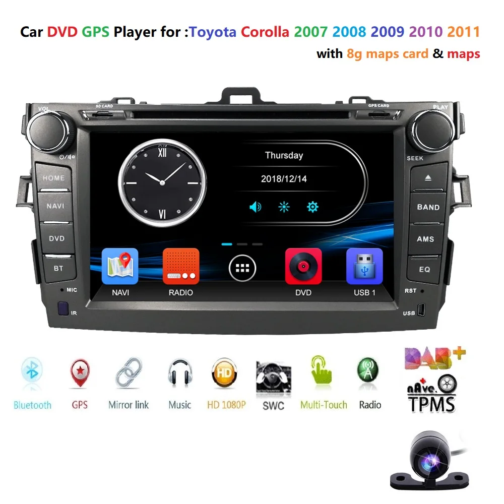 

Hizpo Car Multimedia Stereo Player Bluetooth MP5 Player For Toyota Corolla Car Media Player Support Mirror Link Bluetooth 1080P