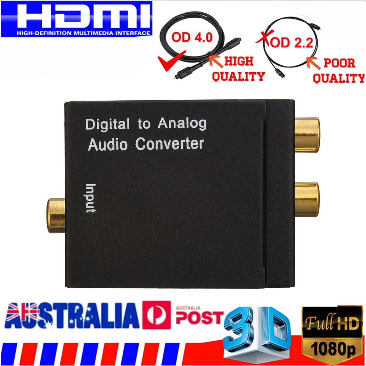 

Digital Optical Coax Coaxial Toslink to Analog Audio Converter Adapter RCA L/R