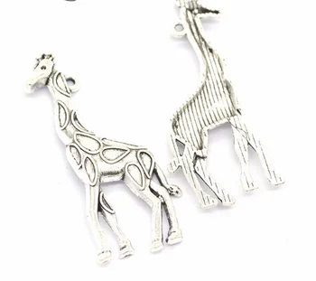 

30pcs charms giraffe animals Alloy Pendants 53*21mm 4.7g Antique silver bronze Handmade Jewelry Making DIY European accessories