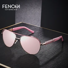 FENCHI-gafas de sol azules de color rosa para mujer, anteojos femeninos de marca de diseñador, montura de oro rosa