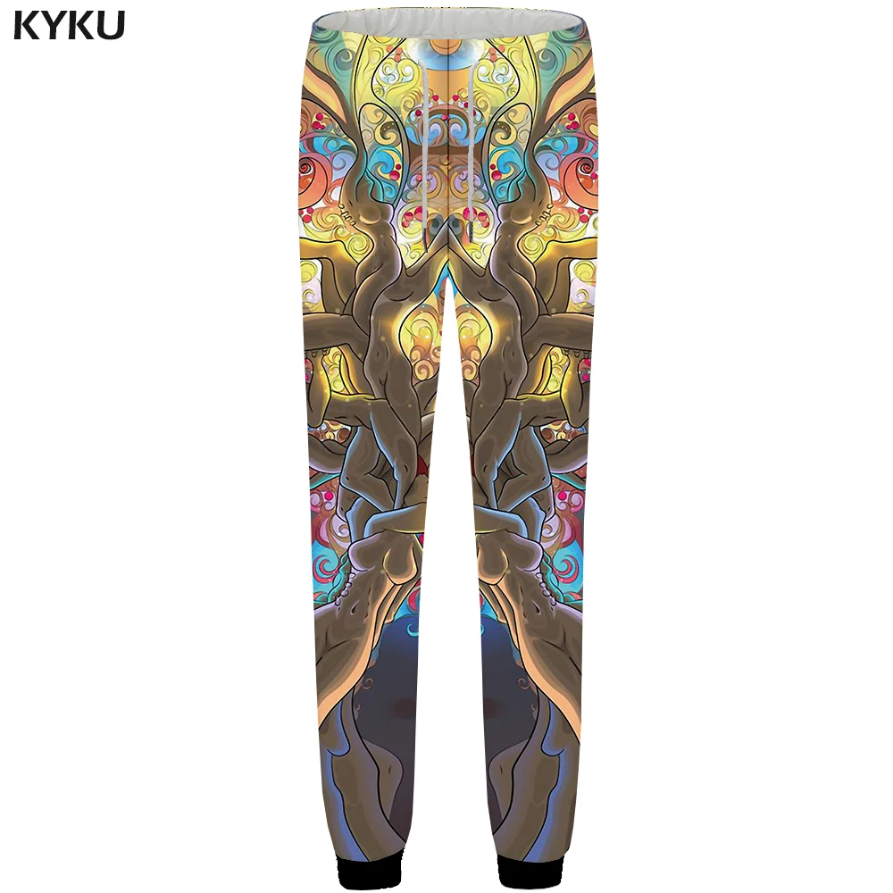 

KYKU Tree Pants Men Character Sweatpants Joggers Colorful 3d Print Pants Gothic Baggy Fitness Mens Trousers Casual Britches New