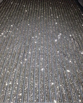 

Cyndi-101148 beaded glued glitter sequins lace fabric Hot selling African French net tulle Lace Fabric for party