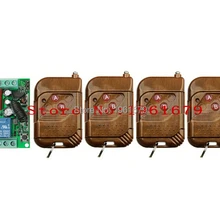 AC 220 V 10 A 1 канал RF беспроводной пульт дистанционного управления 55*32*17 мм 1 приемник+ 4 передатчика 315 МГц или 433 МГц