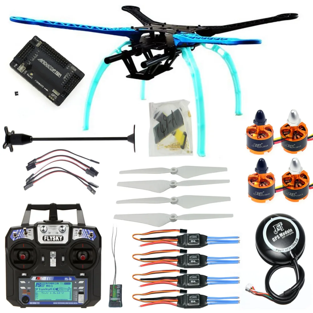 

F08151-M RC Drone Quadrocopter 4-axle Aircraft Kit 500mm Multi-Rotor Frame 6M GPS APM2.8 Flight Control Flysky FS-i6 Transmitter